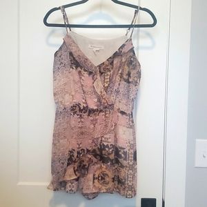 BCBGeneration sz S pink/navy print romper.